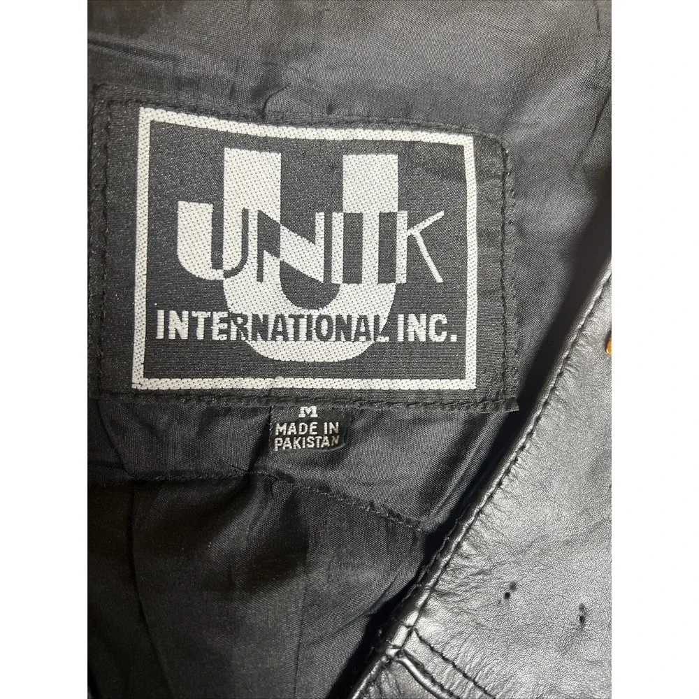 Unik Black Leather Vest‎ Men's Medium With Fallen Heroes Patch